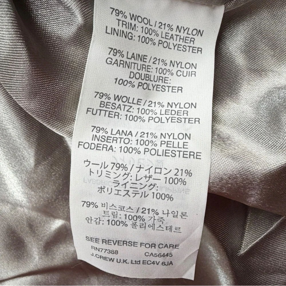 J.CREW Women's Italian Wool Stadium Cloth Cocoon Coat In Grey/Black Size 4 - Picture 8 of 13